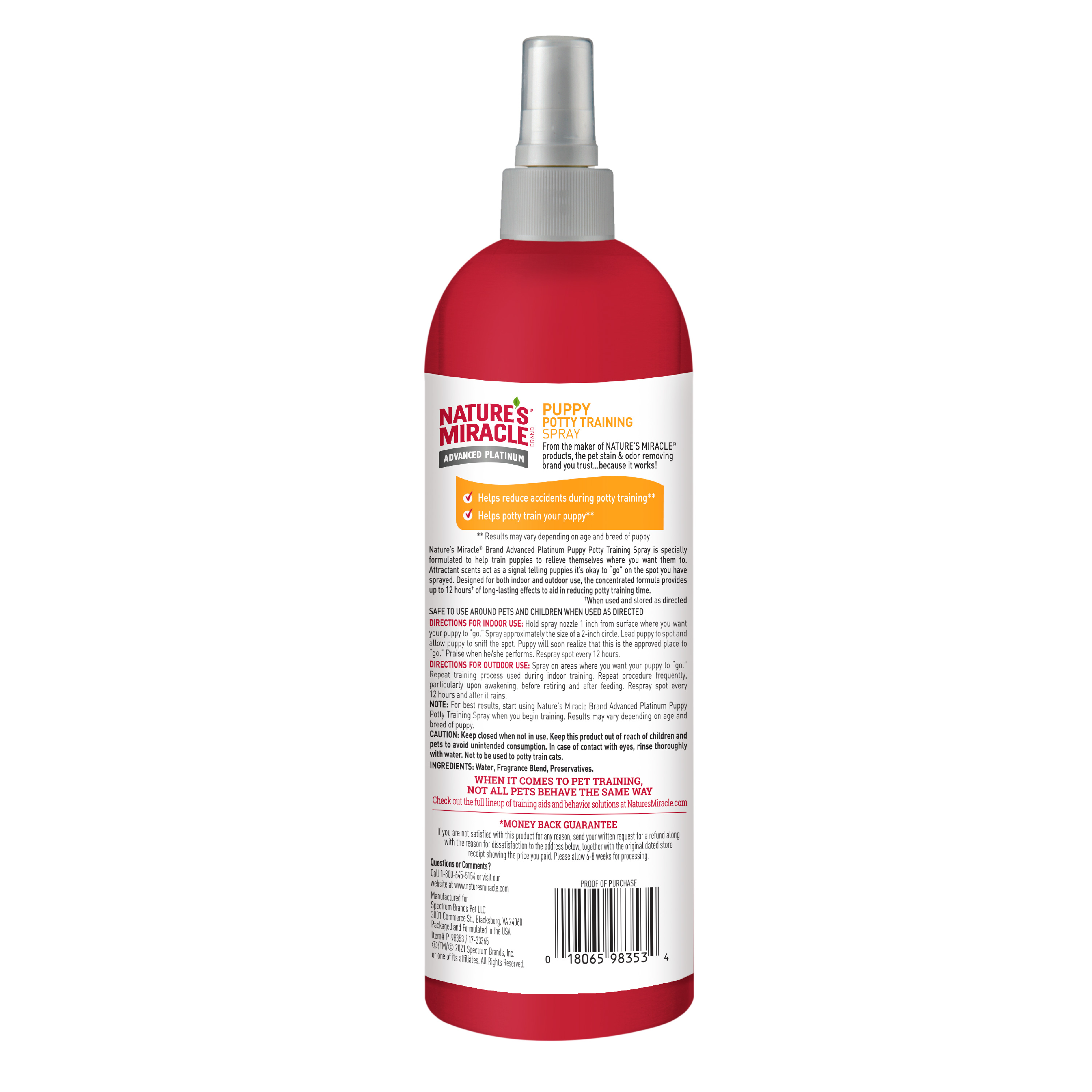 Nature's miracle store potty training spray